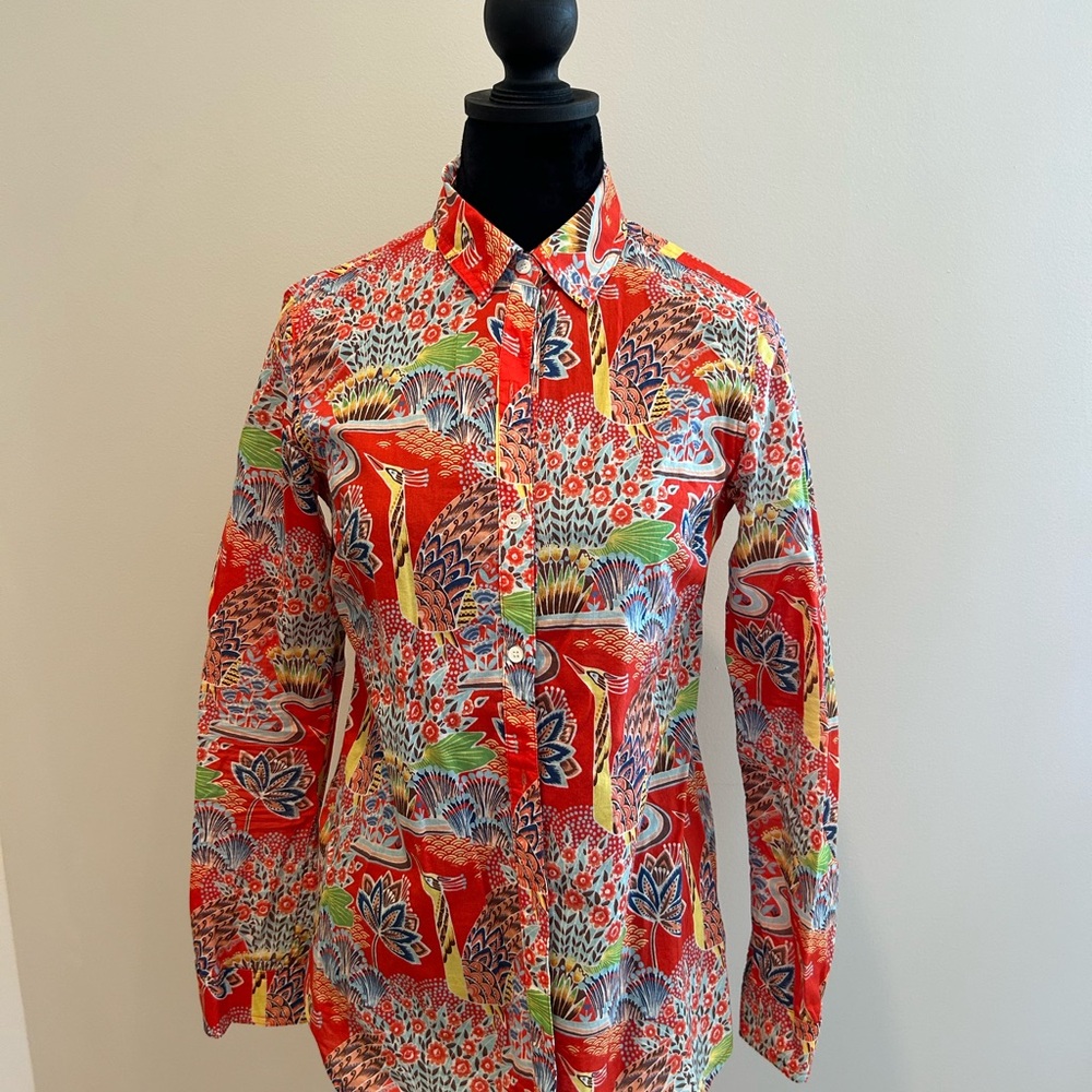 Vibrant Red Patterned women’s Shirt
